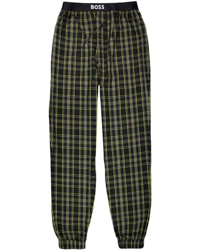 BOSS Pyjamahose Easy Pants Cuff EW mit Eingriff und Seitentaschen - Grün