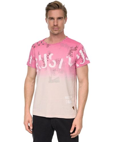 Rusty Neal T-Shirt mit farblichem Übergang - Pink
