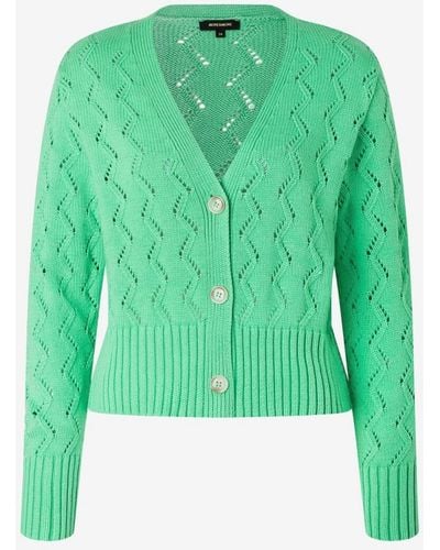 MORE&MORE &MORE Sweatshirt Cardigan with Structure, march green - Grün