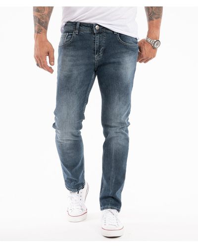 Indumentum Slim-fit- Jeans Stonewashed Blau IS-307