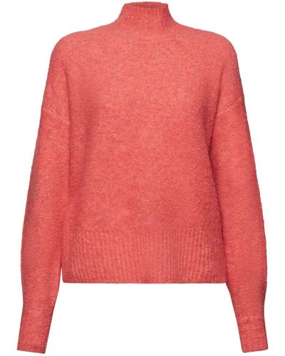 Edc By Esprit Stehkragenpullover Sweaters - Rot
