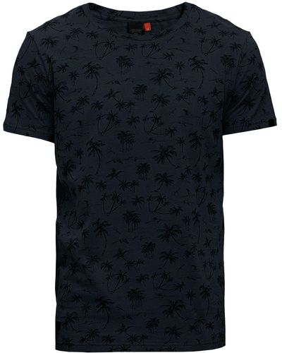 Ragwear T-Shirt Wanno mit Allover-Palmen-Print - Schwarz