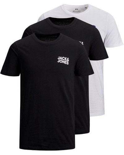 Jack & Jones T-Shirt JJECORP LOGO PLAY 3er PACK (1-tlg) aus Baumwolle - Schwarz
