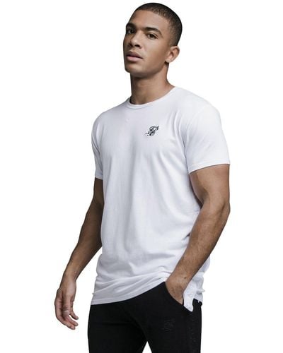 SIKSILK T-Shirt /S EMBROIDERED TAPE TEE SS-19130 White Weiß