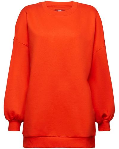 Edc By Esprit Fleece-Sweatshirt mit Rundhalsausschnitt (1-tlg) - Rot