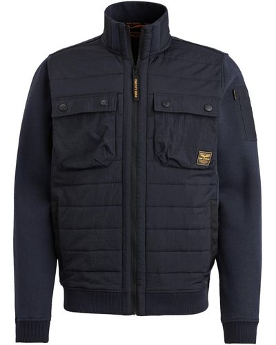 PME LEGEND Strickjacke Zip jacket sweat mixed padded - Blau