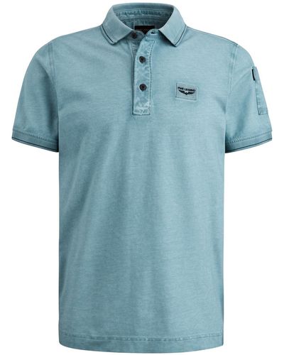 PME LEGEND T-Shirt Short sleeve polo Cold dye pique - Blau