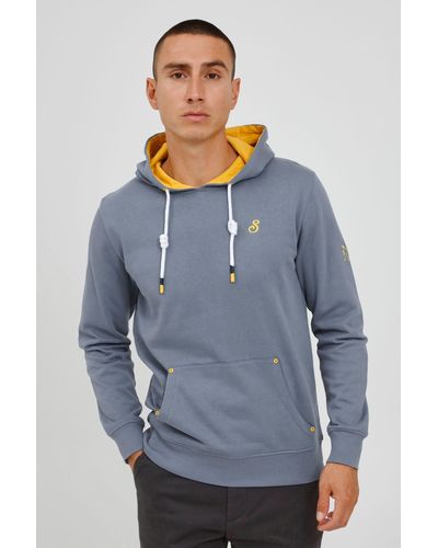 Solid Hoodie SDKenan Kapuzensweatshirt mit kontrastreichen farblichen Details - Blau