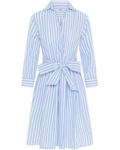 0039 Italy Blusenkleid Kleid JULE aus Baumwolle - Blau