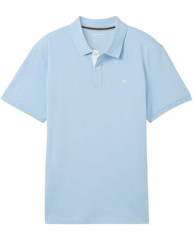 Tom Tailor Poloshirt Kurzarmshirt (1-tlg) - Blau