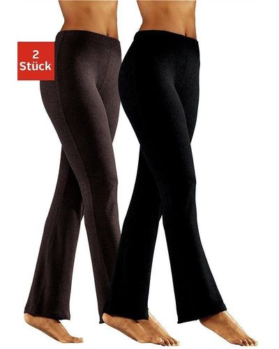 vivance active Jazzpants (2er-Pack) mit leicht ausgestelltem Bein, Loungewear - Schwarz