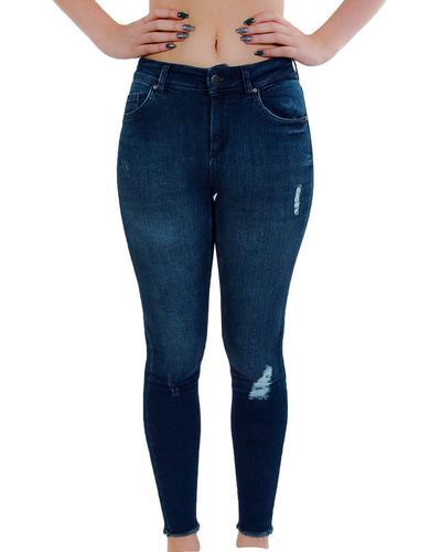 ONLY Slim-fit-Jeans Blush Mid Ank Raw - Blau