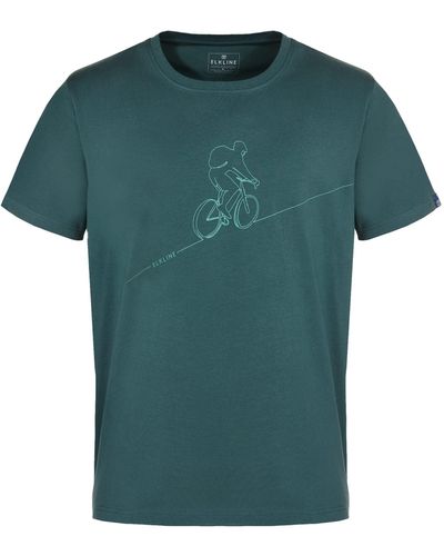 Elkline T-Shirt Downhill Fahrrad Siebdruck Motiv gerader Schnitt - Grün