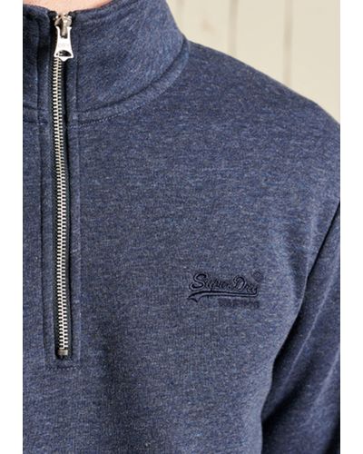 Superdry Sweatshirt VINTAGE LOGO EMB ZIP HENLEY - Blau