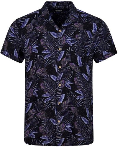 Riverso Hawaiihemd Sommerhemd RIVMick Regular Fit (1-tlg) - Blau