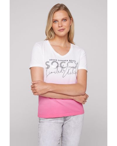 SOCCX V-Shirt aus Baumwolle - Pink