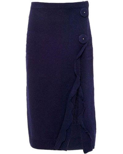 Prada Falda de punto en cashmere - Azul