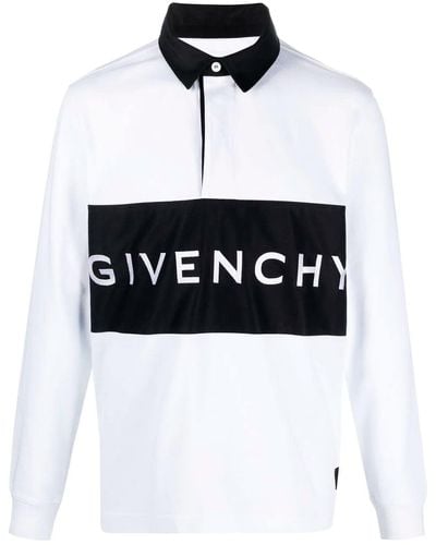 Givenchy Polo de algodón con logo estampado - Blanco