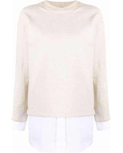Loewe Jersey de doble capa en felpa de algodón - Blanco