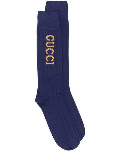 Gucci Calcetines con logo estampado - Azul
