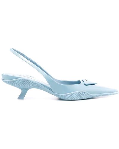 Prada Zapatos de salón slingbacks en piel cepillada - Azul