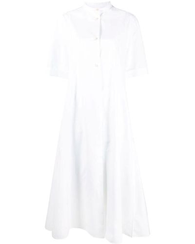 Jil Sander Vestido camisero de algodón - Blanco