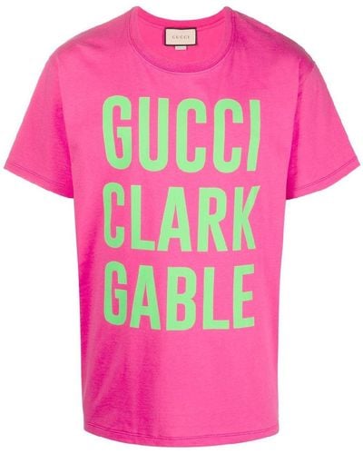Gucci Camiseta con estampado " Clark Gable - Rosa