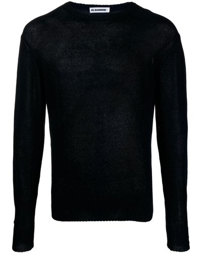 Jil Sander Jersey de manga larga de algodón - Negro