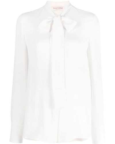 Valentino Blusa de seda de georgette - Blanco