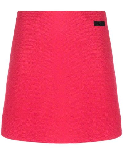 Ganni Minifalda de lana - Rosa