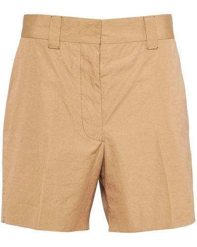 Miu Miu Pantalones de vestir cortos con logo bordado - Neutro
