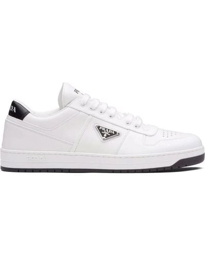 Prada Sneakers de piel con logotipo - Blanco