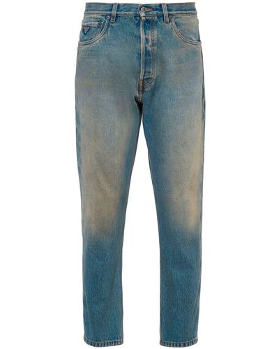Prada Jeans rectos con efecto envejecido - Azul
