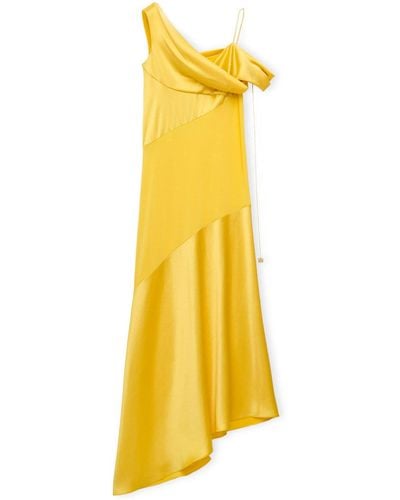 Loewe Vestido drapeado asimétrico - Amarillo