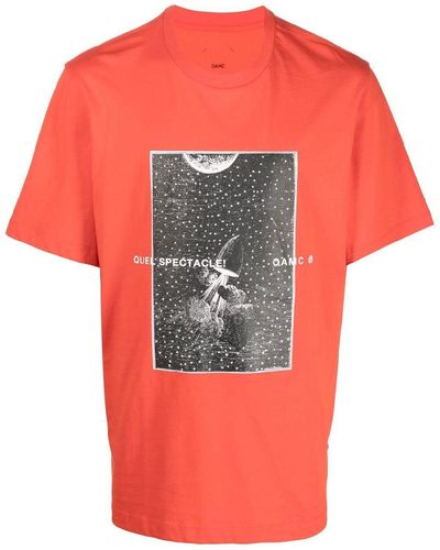 OAMC Camiseta de algodón con estampado gráfico - Rojo