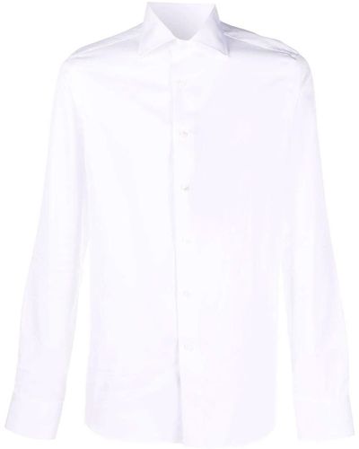 Canali Camisa formal slim en algodón blanco