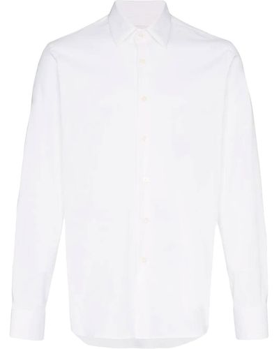 Prada Camisa de popelina elástica - Blanco