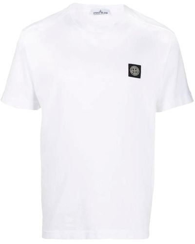 Stone Island Camiseta con parche del logo - Blanco