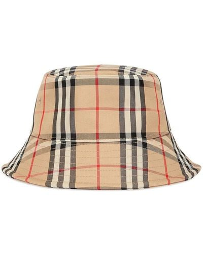Burberry Sombrero de pescador Vintage Check - Marrón