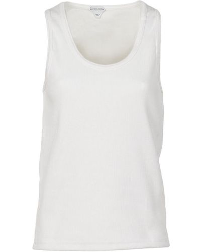 Bottega Veneta Camiseta de canalé de algodón stretch - Blanco