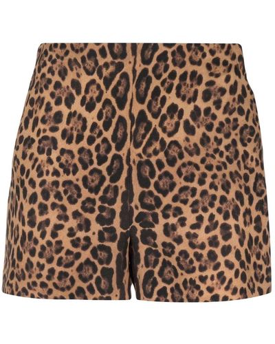 Valentino Shorts con estampado leopardo - Marrón