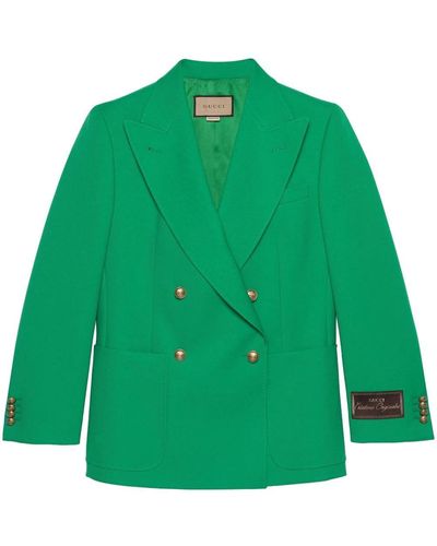 Gucci Blazer de traje con doble botonadura - Verde