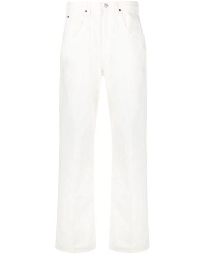 Victoria Beckham Jeans de pierna ancha y tiro alto - Blanco