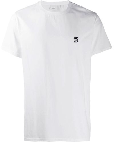 Burberry Camiseta de algodon bordada - Blanco