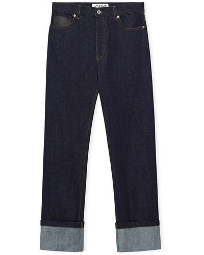 Loewe Jeans con vuelta en denim - Azul