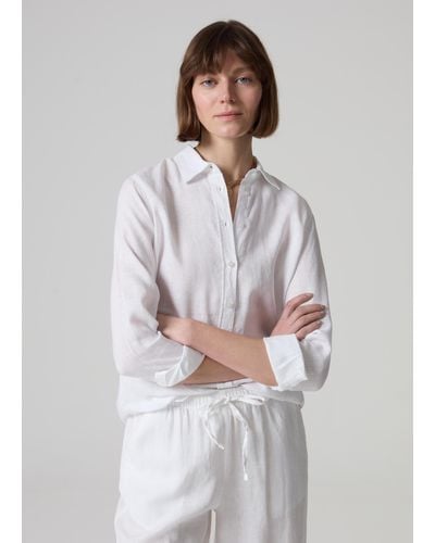 Piombo Camicia Relaxed Fit - Bianco