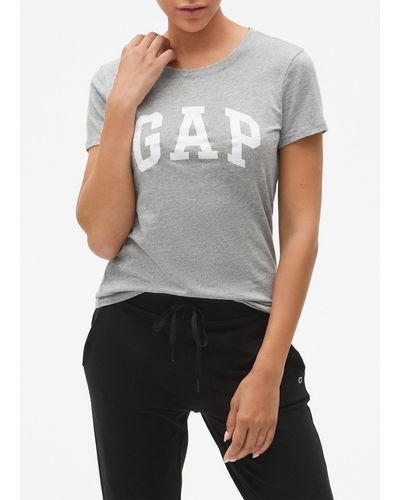 Gap T-Shirt Girocollo Con Logo, Donna, , Taglia - Grigio