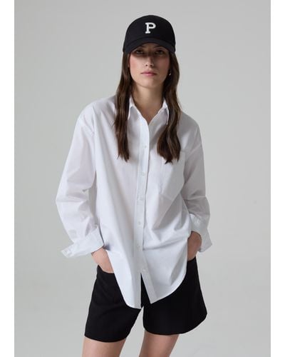 Piombo Camicia Oversize - Bianco