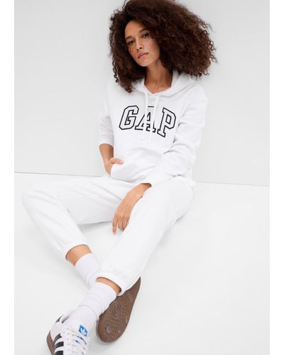 Gap Felpa con cappuccio ricamo logo - Bianco