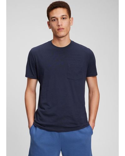 Gap T-shirt in cotone con tasca - Blu